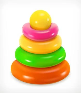 Toy pyramid, vector icon Stock Illustration
