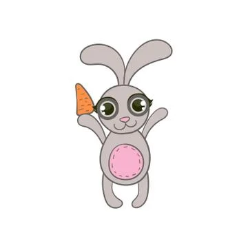 Toy Rabbit With Carrot Stock Illustration