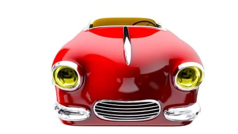 Toy red car. 3D render Stock Illustration