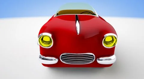 Toy red car. 3D render Stock Illustration