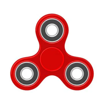 Toy red spinner. Vector flat color illustration. Isolated on white Stock Illustration