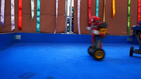 Toy robot boxer  Stock Footage 122064435