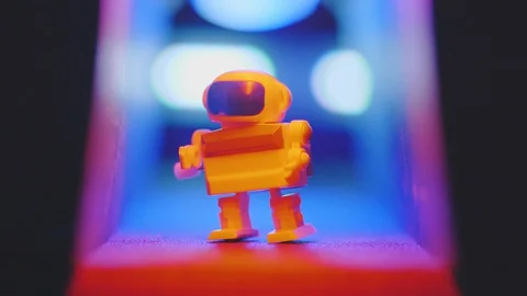 Toy robot dancing. Stock Footage 129526700