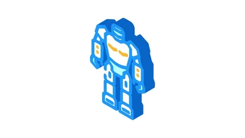 Toy robot toy baby isometric icon animation Stock Footage 327293174