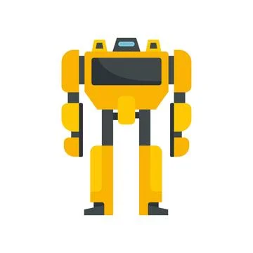 Toy robot transformer icon flat isolated Stock Illustration