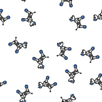 Toy robot vector seamless pattern Illustrazione stock