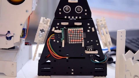 Toy robots prototypes concept Stock Footage 76380105