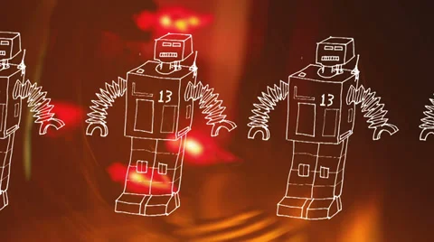 Toy robots robotic robot Stock Footage 33528545