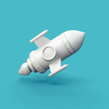 Toy rocket - stylized 3d CGI icon object, Not gen Ai Stock Photos