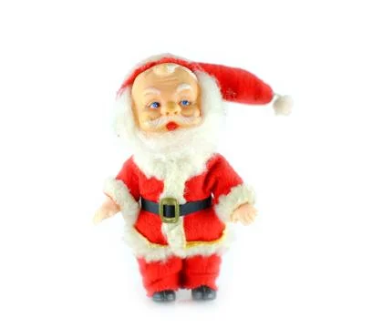 Toy Santa Claus on a white background Stock Photos