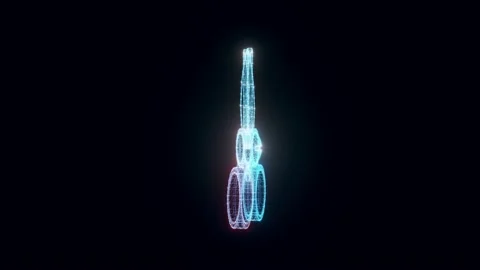 Toy Scissors hologram Rotating Stock Footage 154784054