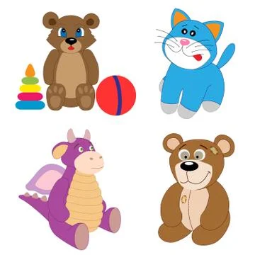 The toy set editable vector illustration.. 스톡 일러스트