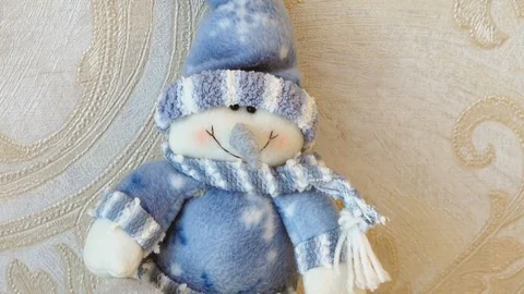 Toy-snowman. Close up Stock Footage 70332449