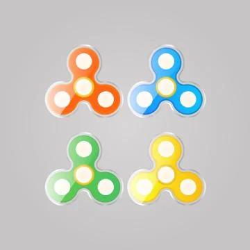 Toy spinner set colored to relieve stress. Illustrazione stock