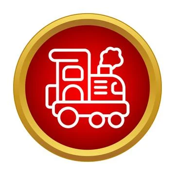 Toy steam train icon representing childhood transport 스톡 일러스트