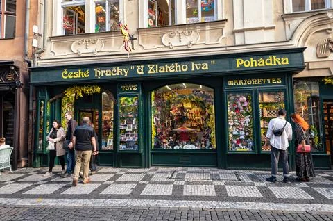 Toy store in the old town of Prague Stock Photos