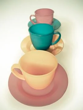 Toy teacups Stock Photos