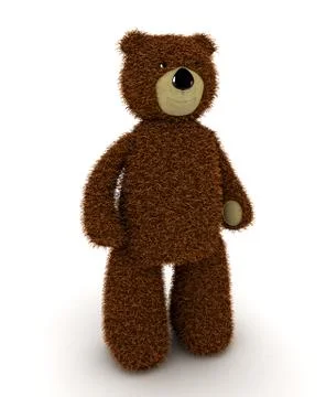 Toy teddy bear on a white Stock Illustration