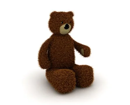 Toy teddy bear on a white Stock Illustration