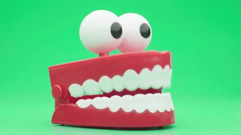 Toy teeth. Moving funny tooth model toy. Stock Footage 195693609