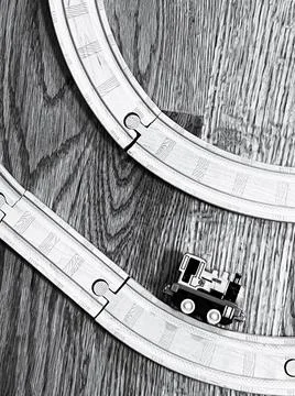 Toy Train 2 Black &amp;amp; White Stock Photos
