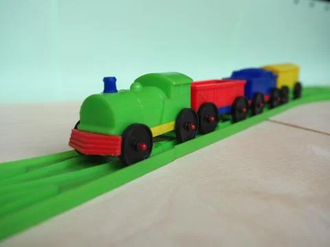 Toy train and railway Stock Photos