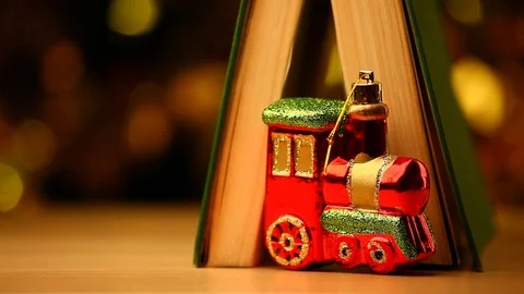 Toy train book table hd footage Stock Footage 96771442