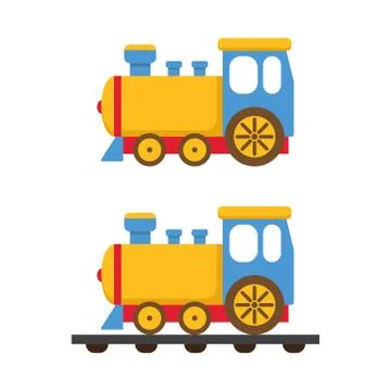 Toy train cartoon vector illustration. Flat illustration of toy train. Stock Illustration