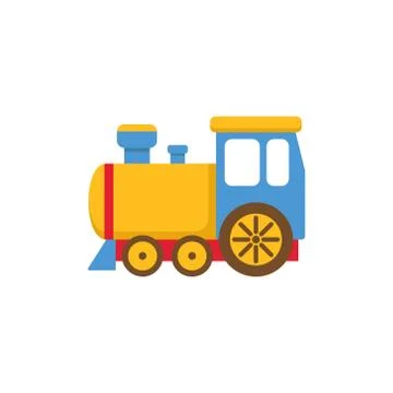 Toy train cartoon vector illustration. Flat illustration of toy train. Stock Illustration
