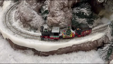 Toy Train Christmas Tree 2 Stock Footage 222876682