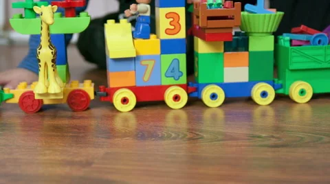 Toy train from constructor Stock Footage 44551375