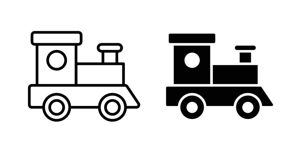 Toy train icon bundle for website design projects Stock Illustration
