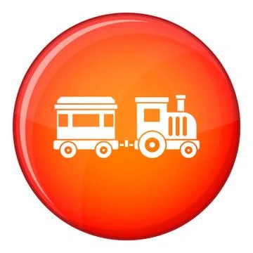 Toy train icon, flat style Stockillustratie