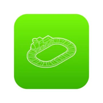 Toy train icon green Stock Illustration