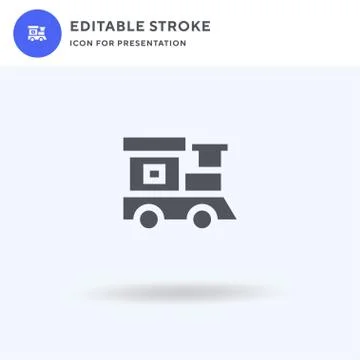 Toy Train icon vector, filled flat sign, solid pictogram isolated on white, l Stock Illustration