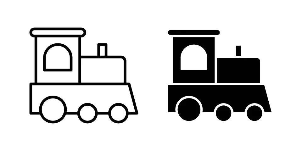 Toy train icon for web projects Stock Illustration