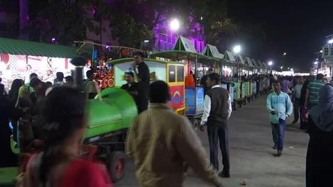 Toy Train at Numaish Exhibition Stock Footage 71361487