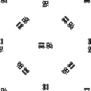 Toy train pattern seamless black Illustrazione stock