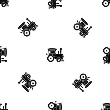 Toy train pattern seamless black Stock Illustration