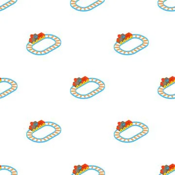 Toy train pattern seamless vector Stock Illustration