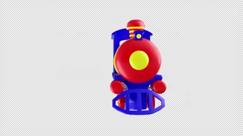 Toy train sprite element loop with alpha. This locomotive with an alpha channel Stock Footage 304018797