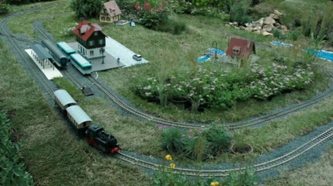 Toy trains in the Park 1 Video stock 63432550