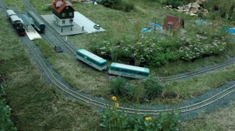 Toy trains in the Park 2 Video stock 63432544