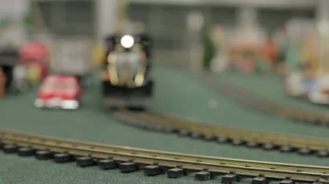 Toy Trains Rack Focus Stock-Footage 10363369