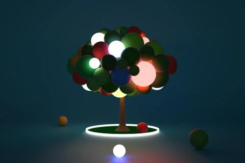 Toy Tree Luminant (center) Stock Illustration