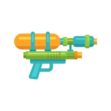 Toy water gun flat icon Illustrazione stock
