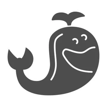 Toy whale solid icon, Kids toys concept, Whale animal sign on white background イラスト素材