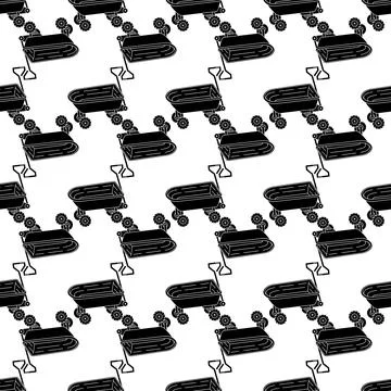 Toy wheelbarrow pattern seamless vector Stock Illustration