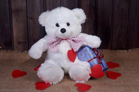 Toy White Bear Fotos Stock