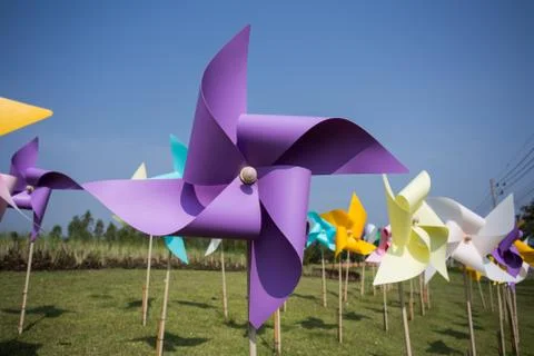 Toy windmill concept Stock Photos